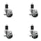 Service Caster 3'' Thermoplastic Rubber Swivel 1-3/4'' Expanding Stem Caster Set with Brake, 4PK SCC-EX20S314-TPRB-TLB-134-4 - alternate 1